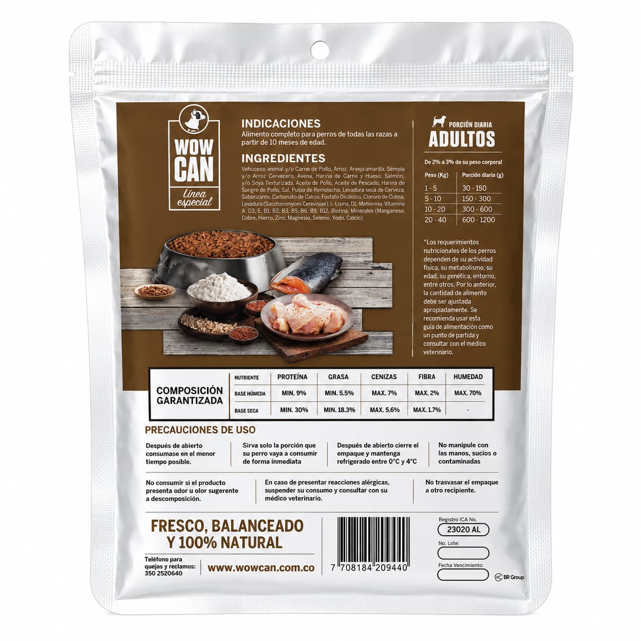 Wow Can Senior Alimento Natural Cocinado al Vapor 300 gr